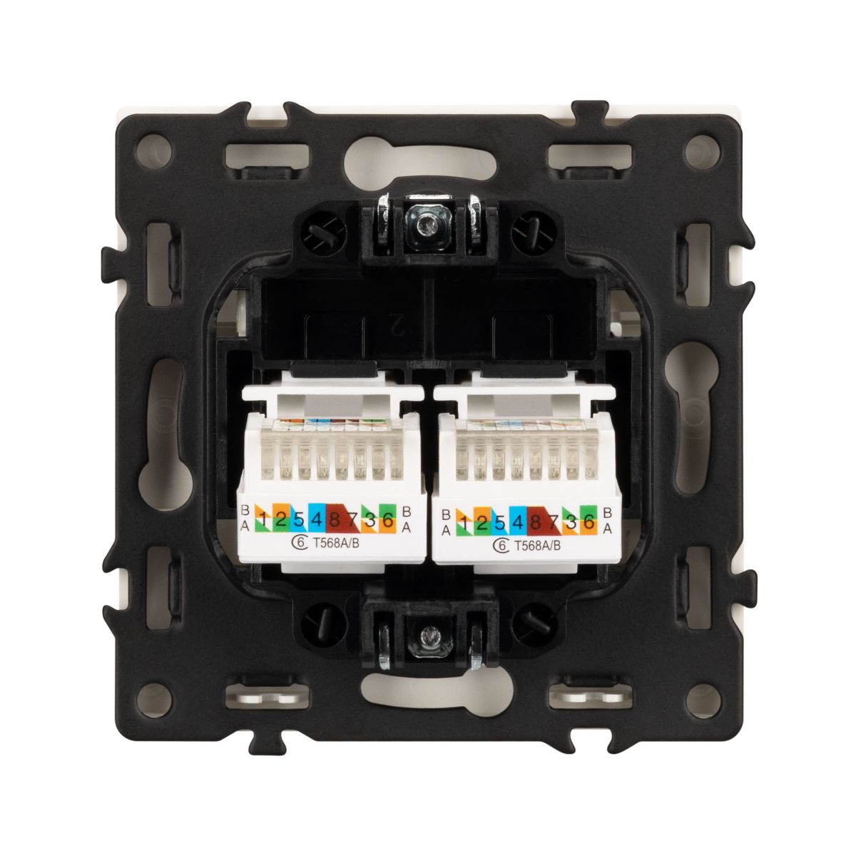 Розетка компьютерная двойная софт-тач никель Arlight SCT-MPC2-SFPL-IS (2хRJ-45, CAT6) 059451(1)