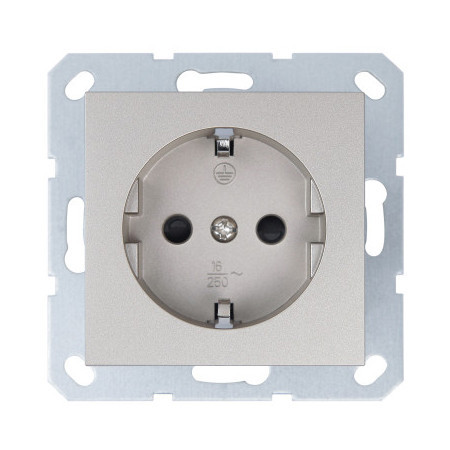 Розетка SCHUKO© с защитными шторками 16A 250V 2P+T шампань Jasmart G5501CH