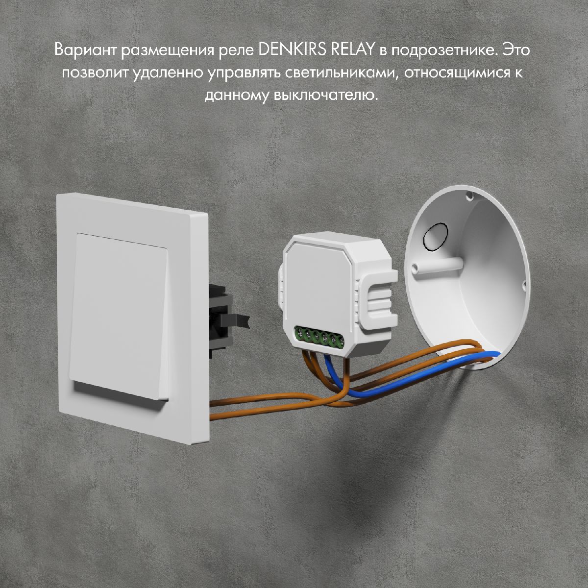 Одноканальное Wi-Fi реле-диммер Denkirs Relay RL1003-DM/1