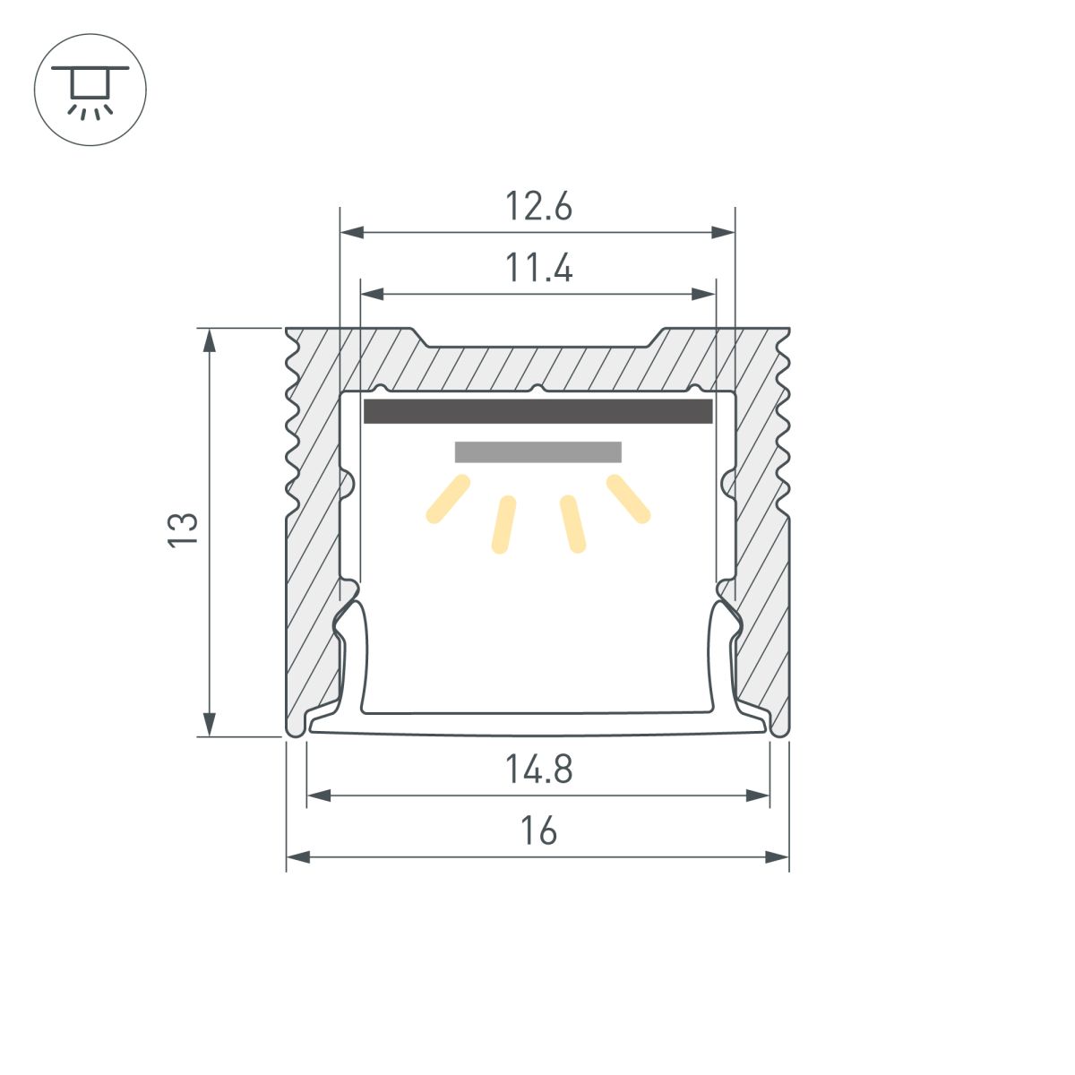 Профиль Arlight SL-SLIM-H13M-3000 ANOD (BY) (Алюминий) 061373