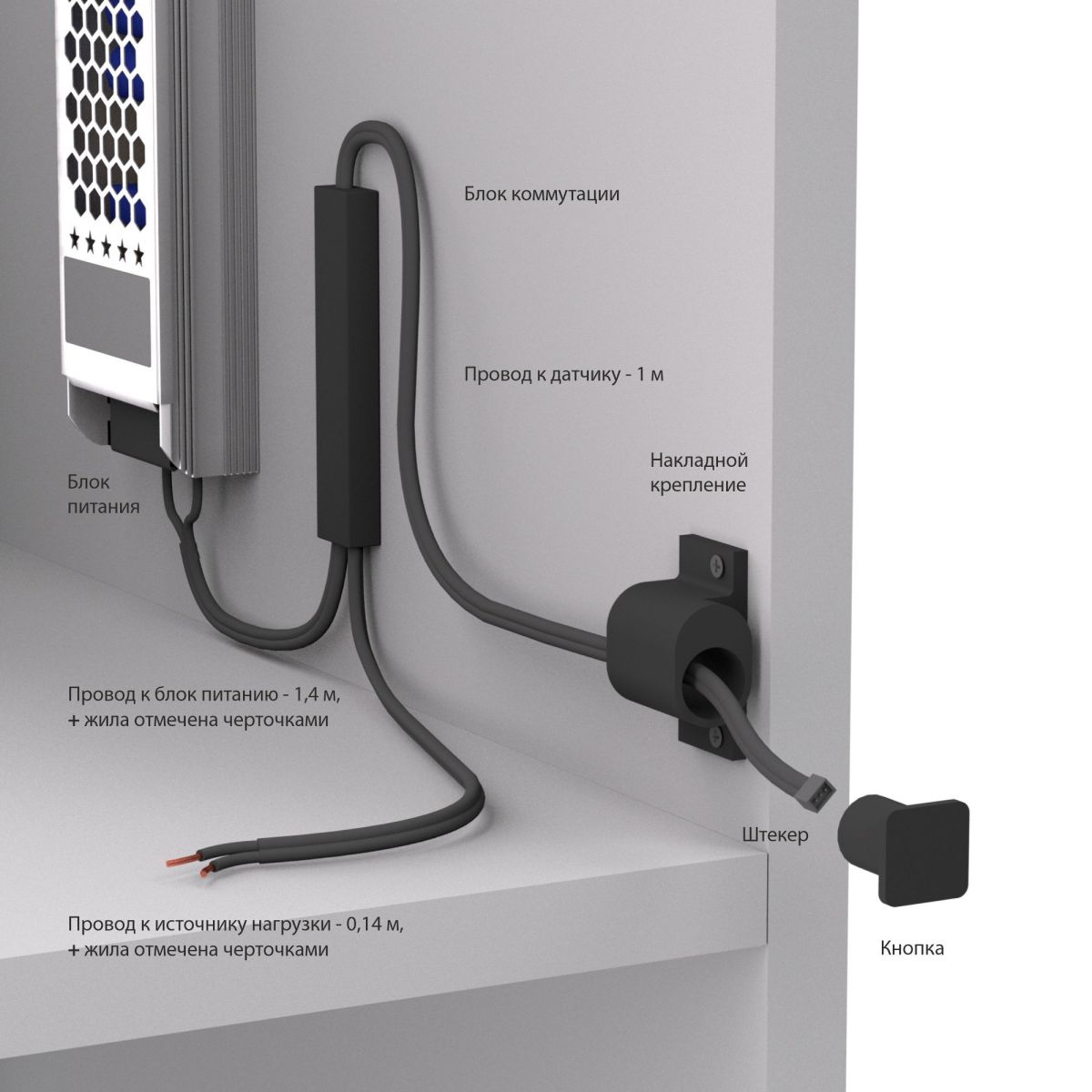Выключатель сенсорный с функцией диммирования 12/24V 36/72W Elektrostandard 95003/01 4690389218965 a072042