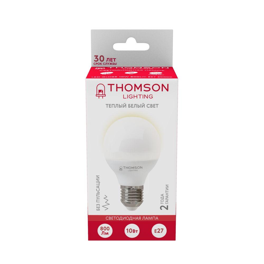 Лампа светодиодная Thomson E27 10W 3000K шар матовый TH-B2041