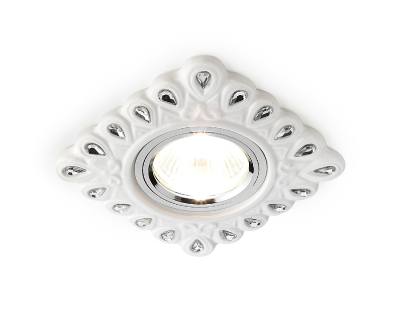 Встраиваемый светильник Ambrella Light Organic Spot D5550 W/CL белый прозрачный керамика