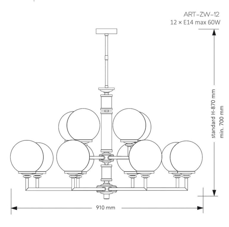 Подвесная люстра Kutek Mood Artu Glass ART-ZW-12 (N) G