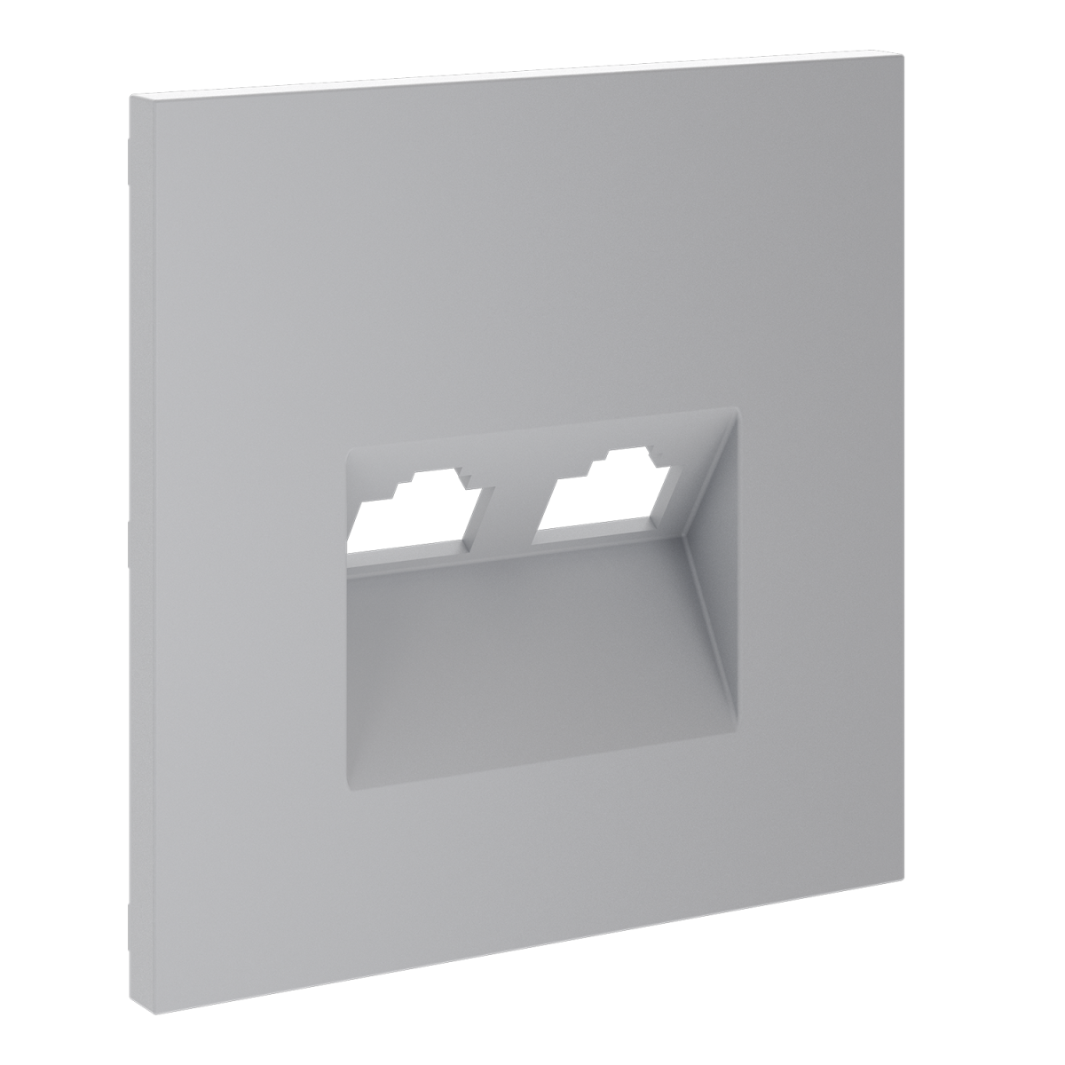 Накладка для розетки компьютерной двойной RJ45+RJ45 кат.6 Voltum S70 (серый) VLS001416