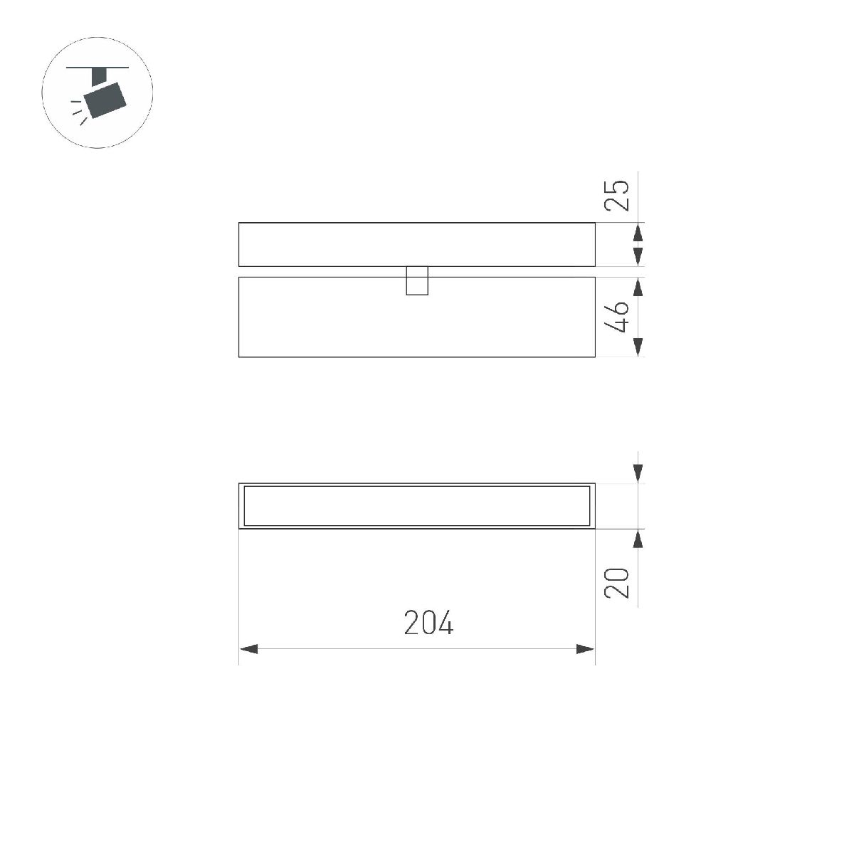 Трековый магнитный светильник Arlight MAG-FLAT-FOLD-25-S200-6W Day4000 050068