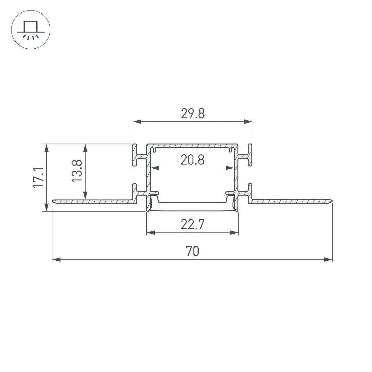 Профиль Arlight FANTOM-BENT-W23-SIDE-2000 ANOD 040331(1)