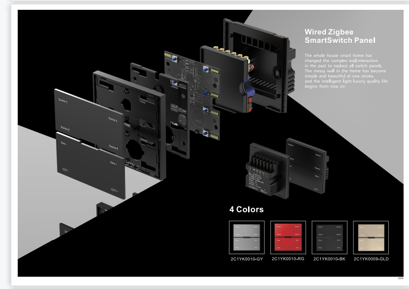 Проводная смарт панель-выключатель iLedex Vision INN SP 48-4 -BK