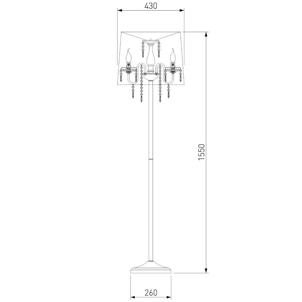 Торшер Eurosvet 2045/3F хром/белый в #REGION_NAME_DECLINE_PP#