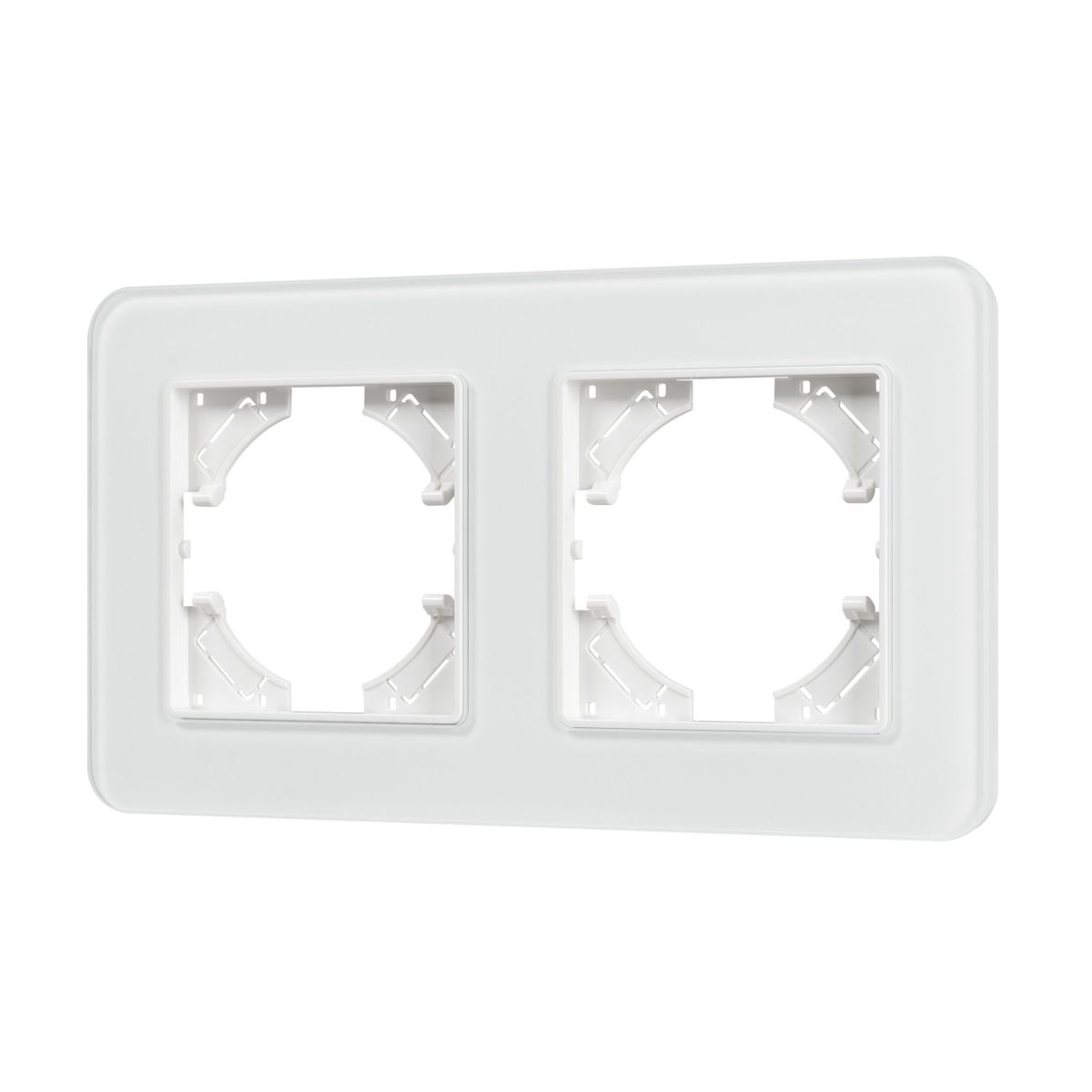 Рамка на 2 поста стеклянная Arlight FRM-OMALI-SFGS-2-WH 049708