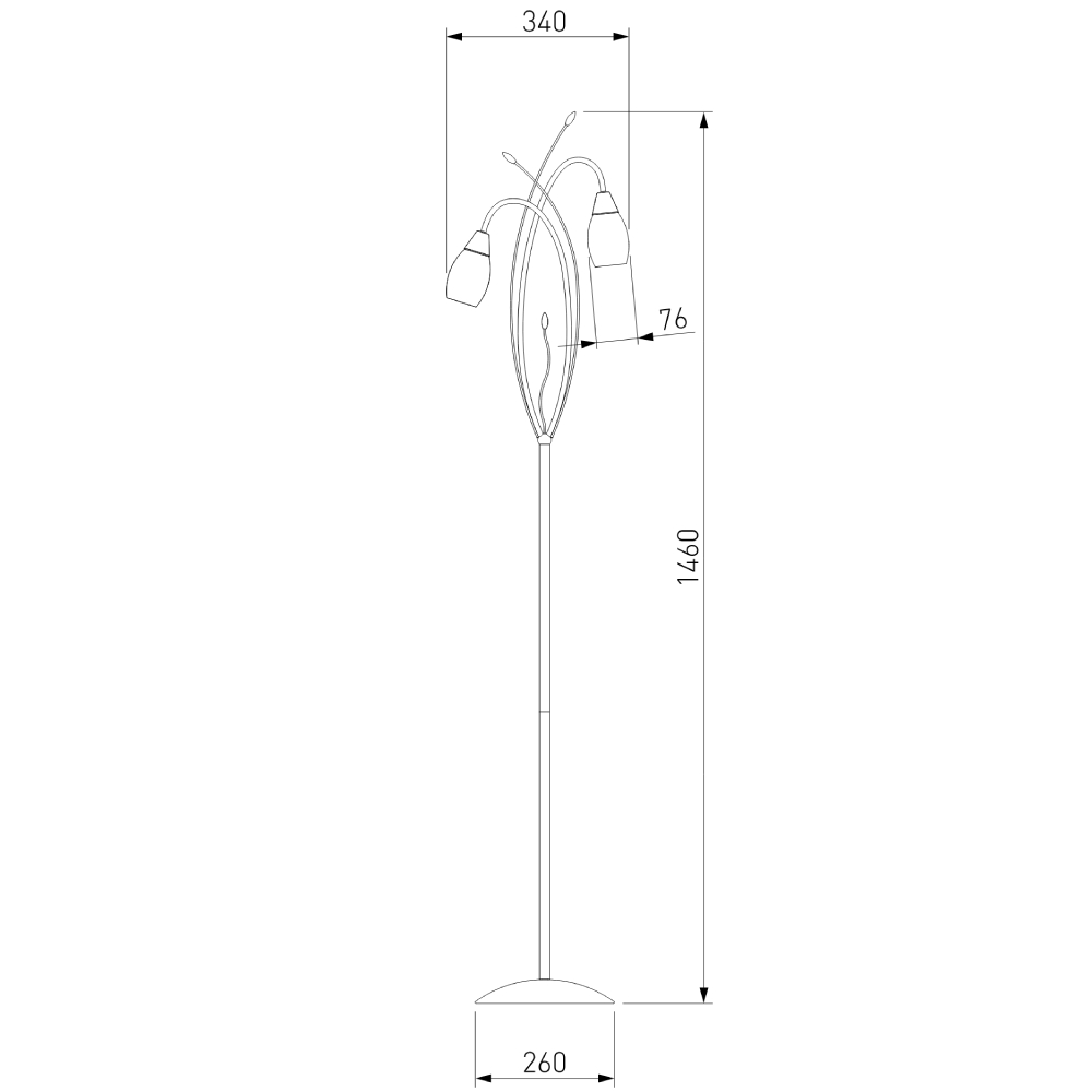 Торшер Eurosvet 22080/2F хром