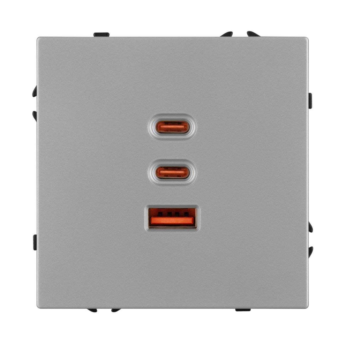 USB Розетка тип А+С+С софт-тач никель Arlight SCT-MUACC-SFPL-FC-IS (65W, QC3) 061838(1)