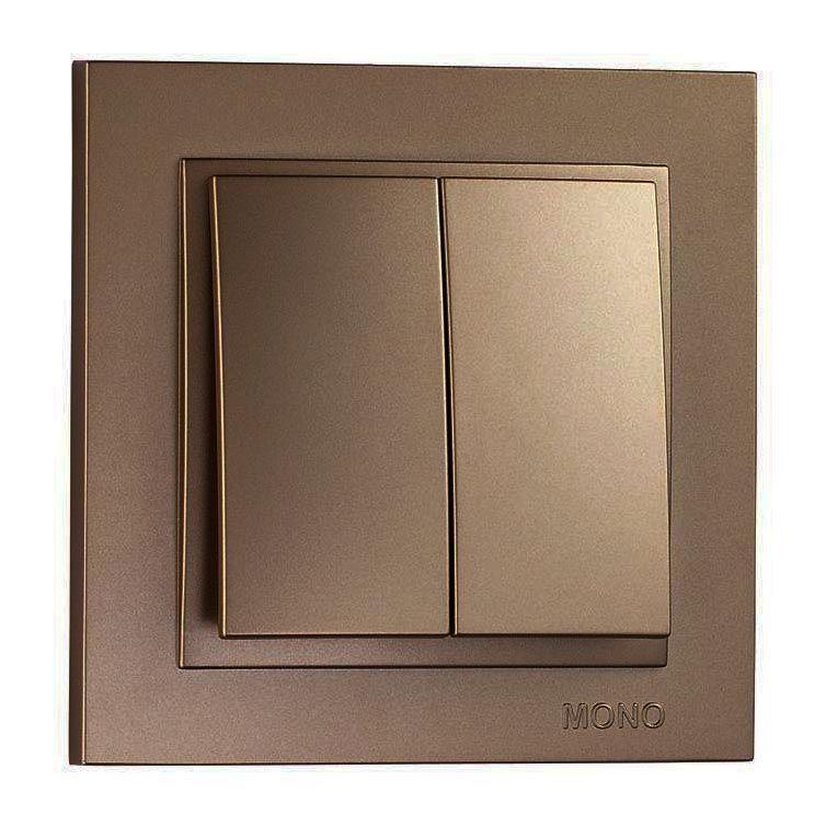Выключатель двухклавишный Mono Electric Despina 10А 250В бронза 102-232325-102 УЦ