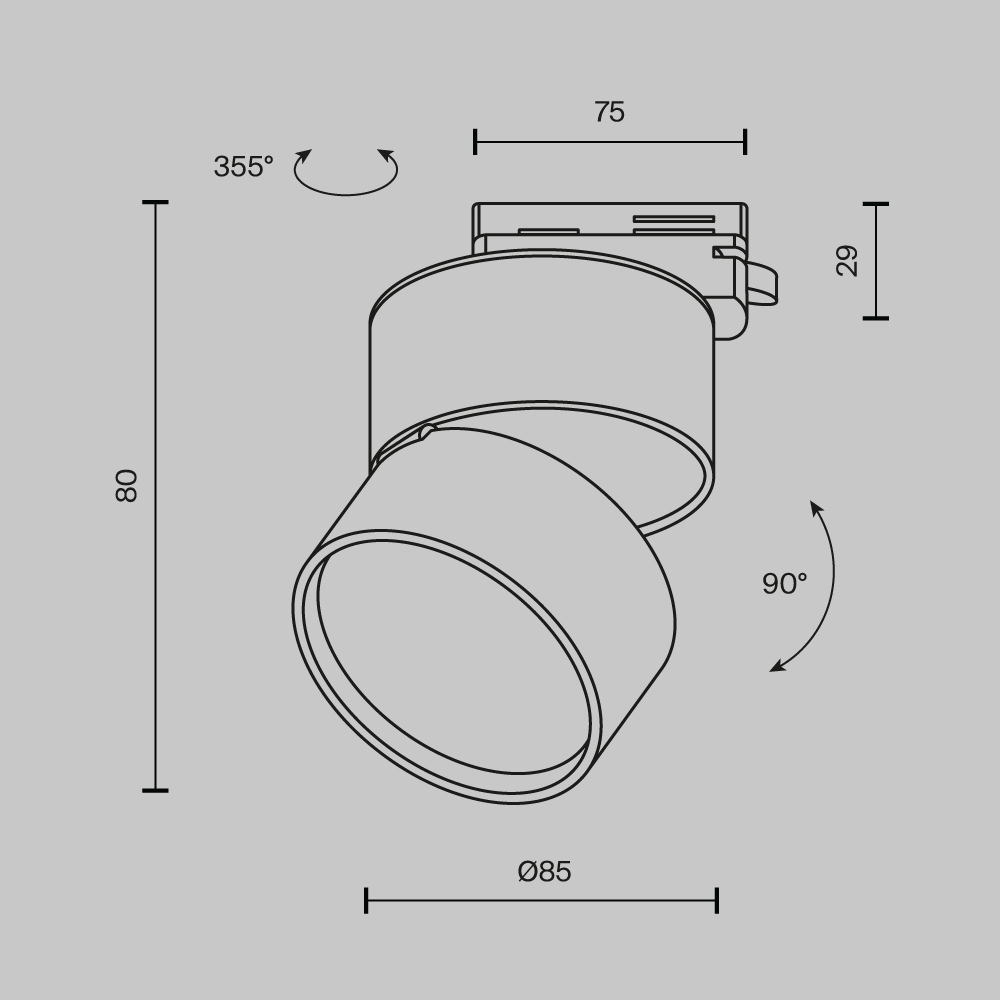 Трековый светильник Maytoni ONDA TR007-1-12W3K-B