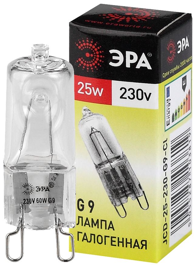 Лампа галогенная Эра G9 25W 3000K G9-JCD-25-230V-CL C0027376 УЦ