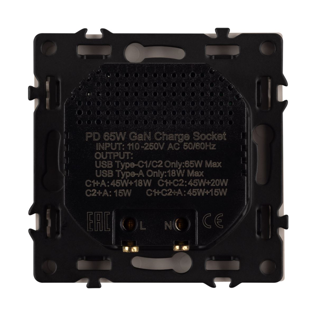 USB Розетка тип А+С+С софт-тач золотой песок Arlight SCT-MUACC-SFPL-FC-GD (65W, QC3) 061836(1)