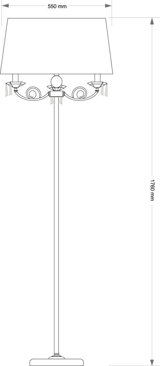 Торшер с абажуром Kutek Monza MON-LS-1(P/A)