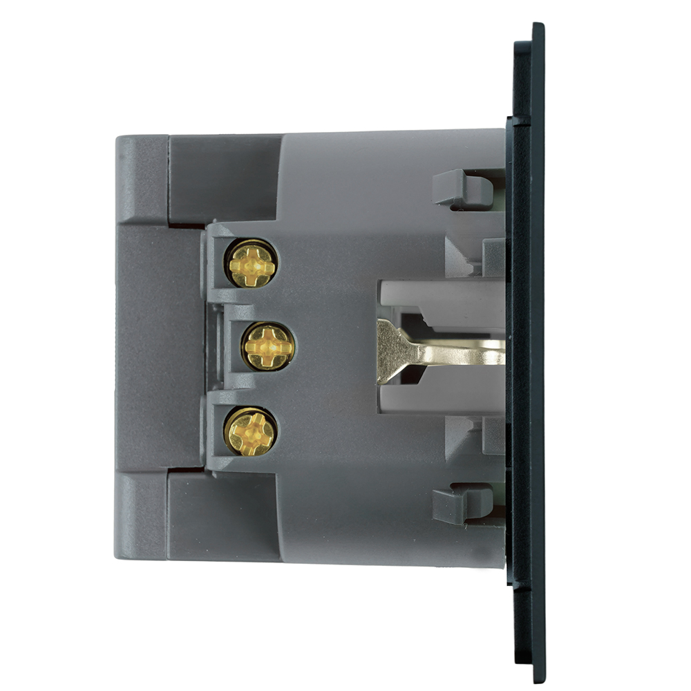 Розетка 1-местная з/ш с/з 16А + USB + Type C (механизм) Stekker Мия 250В 20W RST16-3119-05 черный бархат 50452