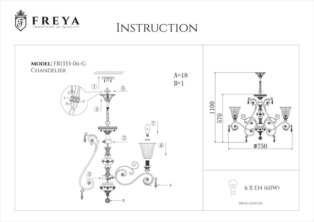 Подвесная люстра Freya Symphony FR2333-PL-06-BG