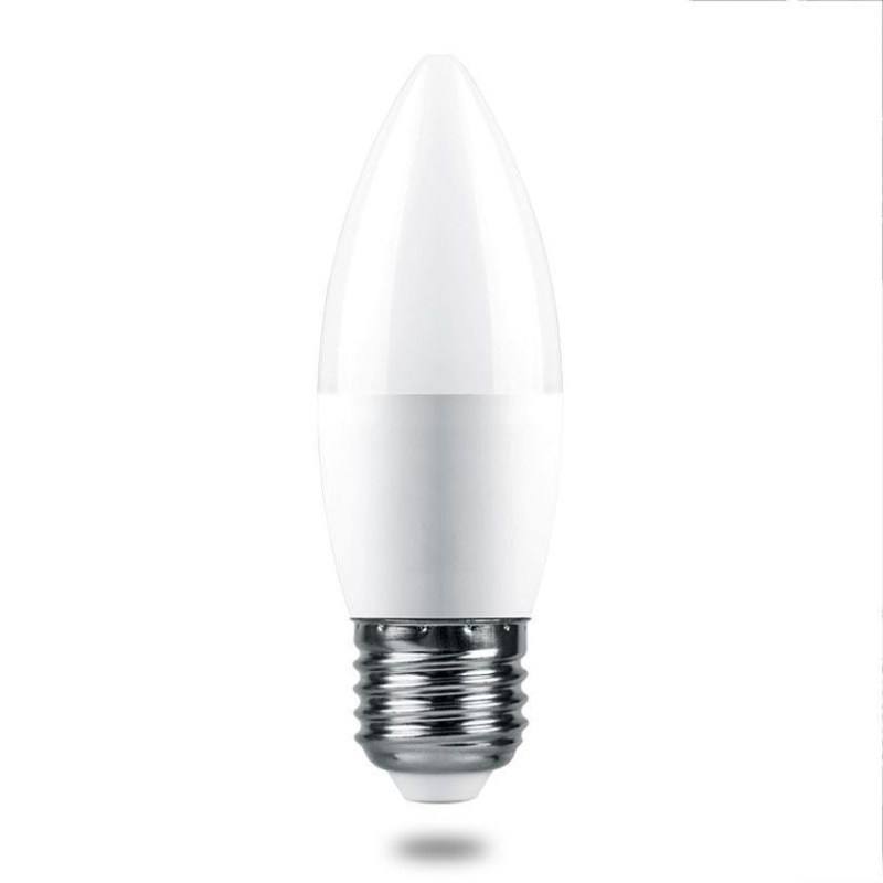 Лампа светодиодная Feron E27 7,5W 2700K свеча матовая LB-1307 38056