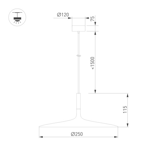 Подвесной светильник Arlight SP-Fiore-R250-8W Warm3000 035997