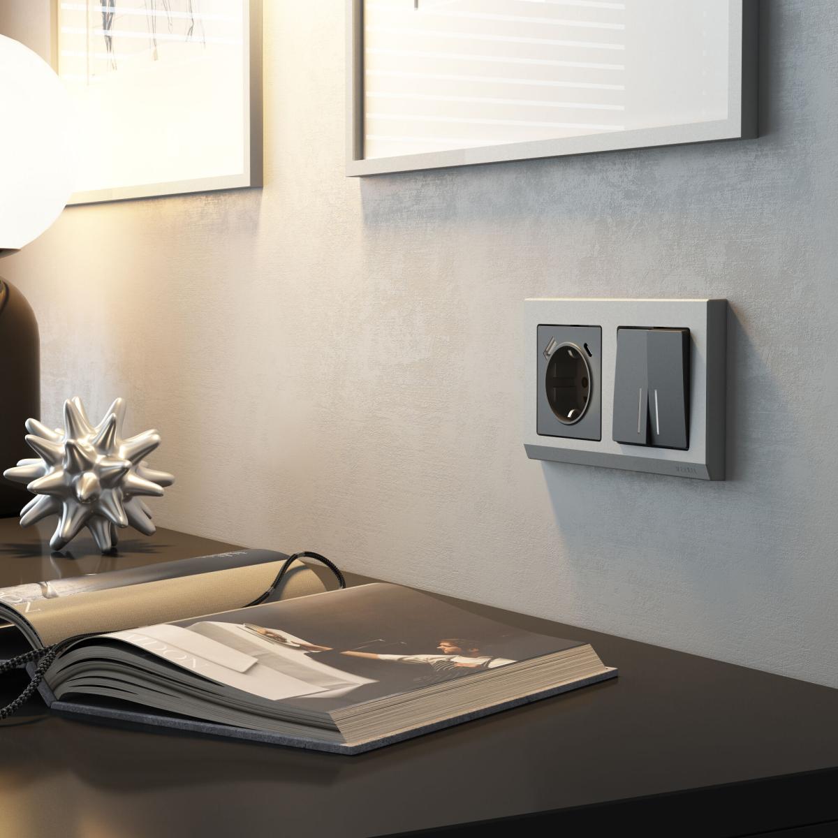 Розетка с заземлением, шторками и USB тип A+C Werkel W1171764 4690389194436 a063106