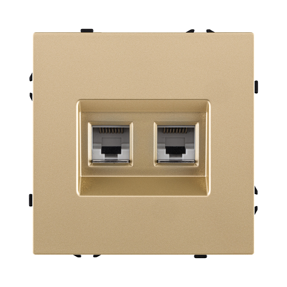 Розетка двойная Ethernet RJ45 Cat.6, золотой Kollinger Eclipse EC-018GD
