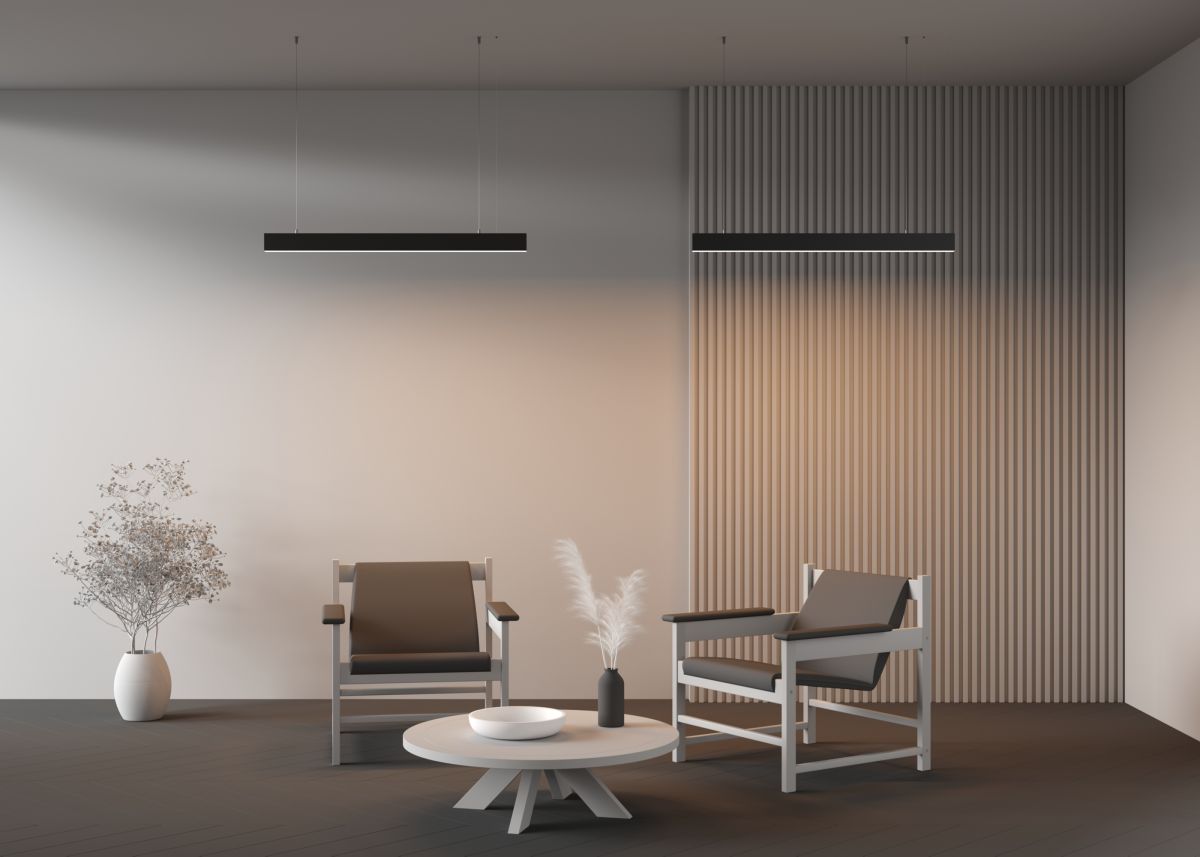 Линейный подвесной светильник Maytoni Technical 3000K 35x67 (Черный, 1 м) LL312043