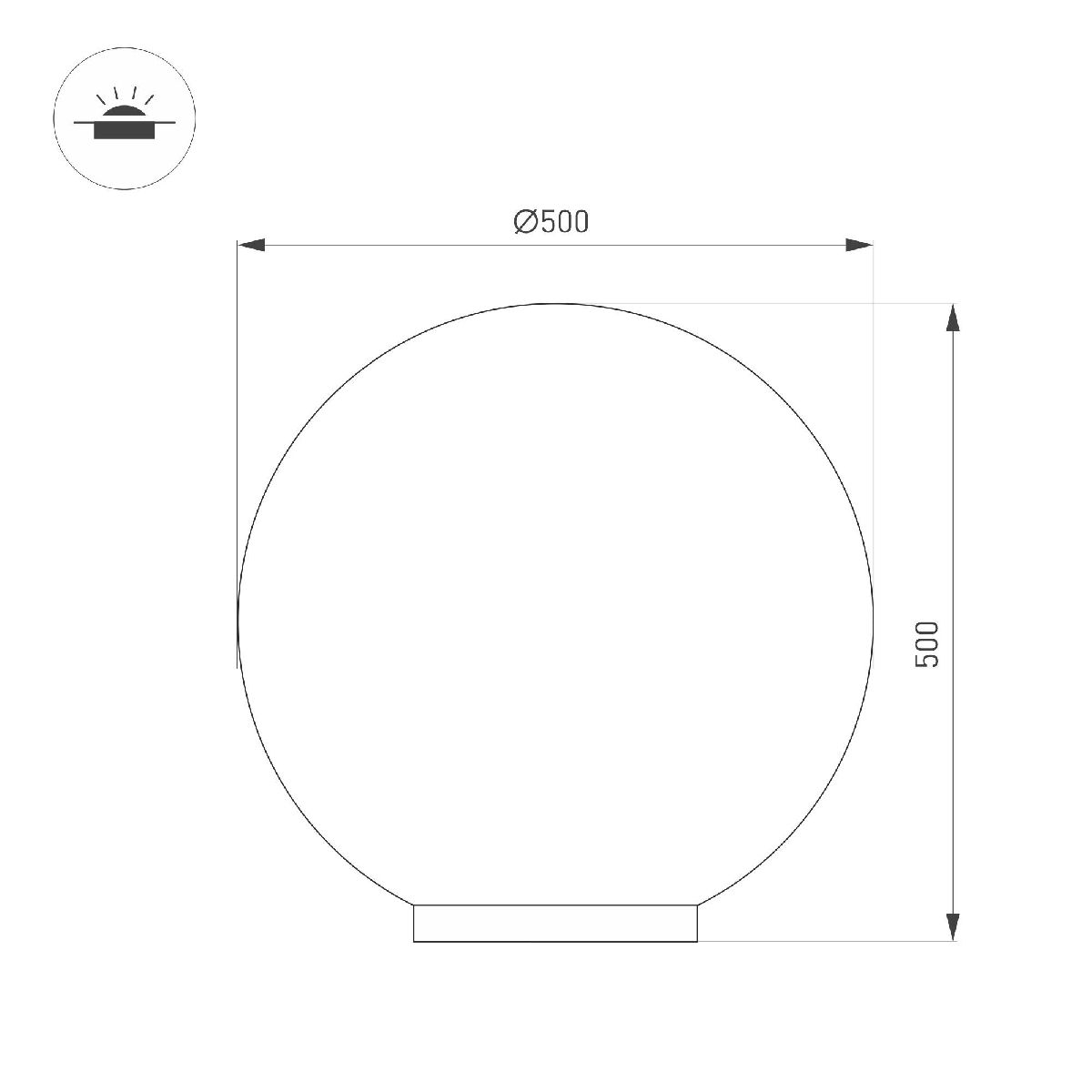 Ландшафтный светильник Arlight KT-GLOBE-R500-15W Warm3000 051030