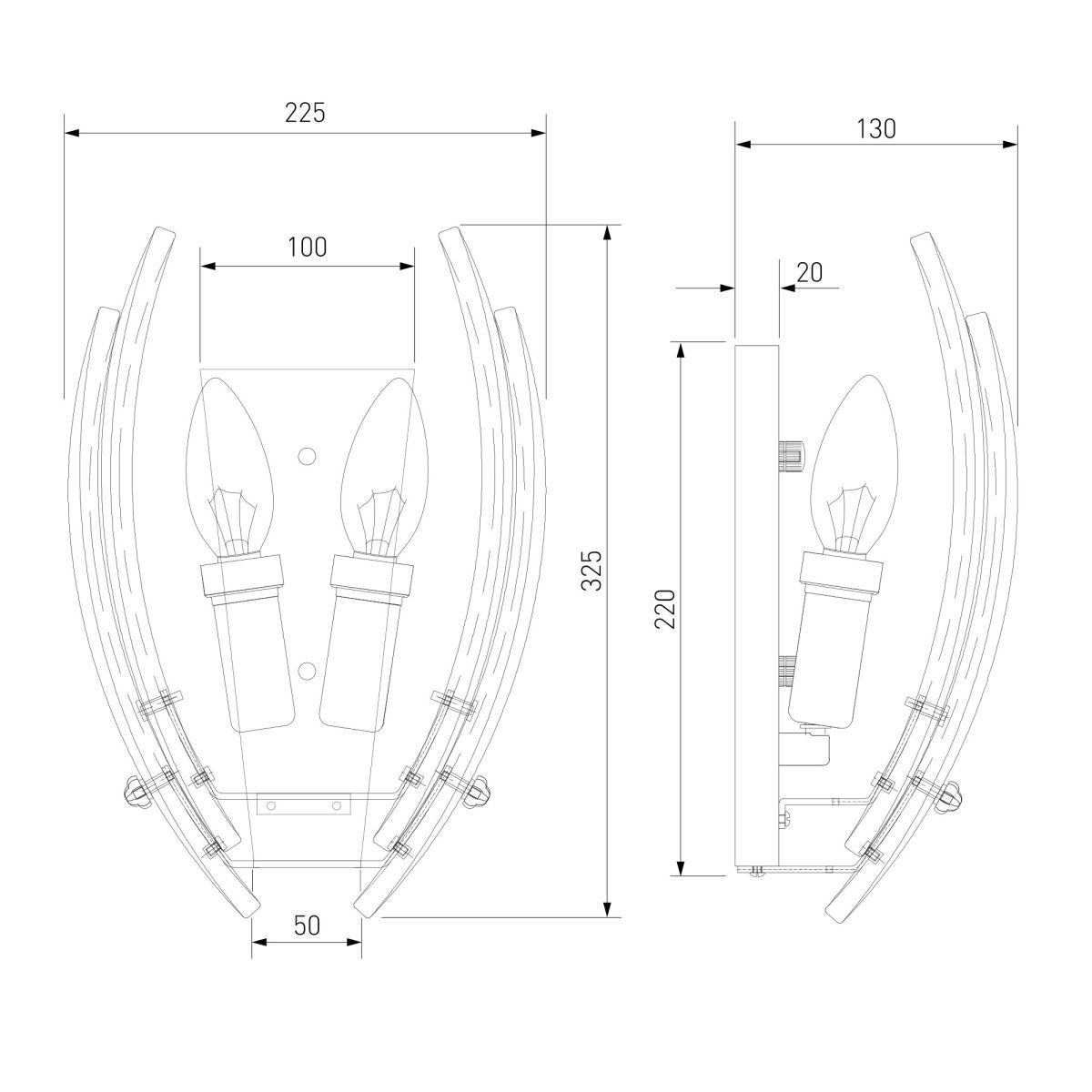 Настенный светильник Eurosvet Flowers 101015 латунь a072175