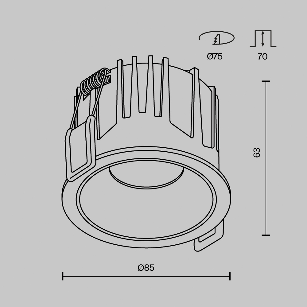 Встраиваемый led светильник Maytoni Alfa LED DL043-01-15W3K-RD-W-1
