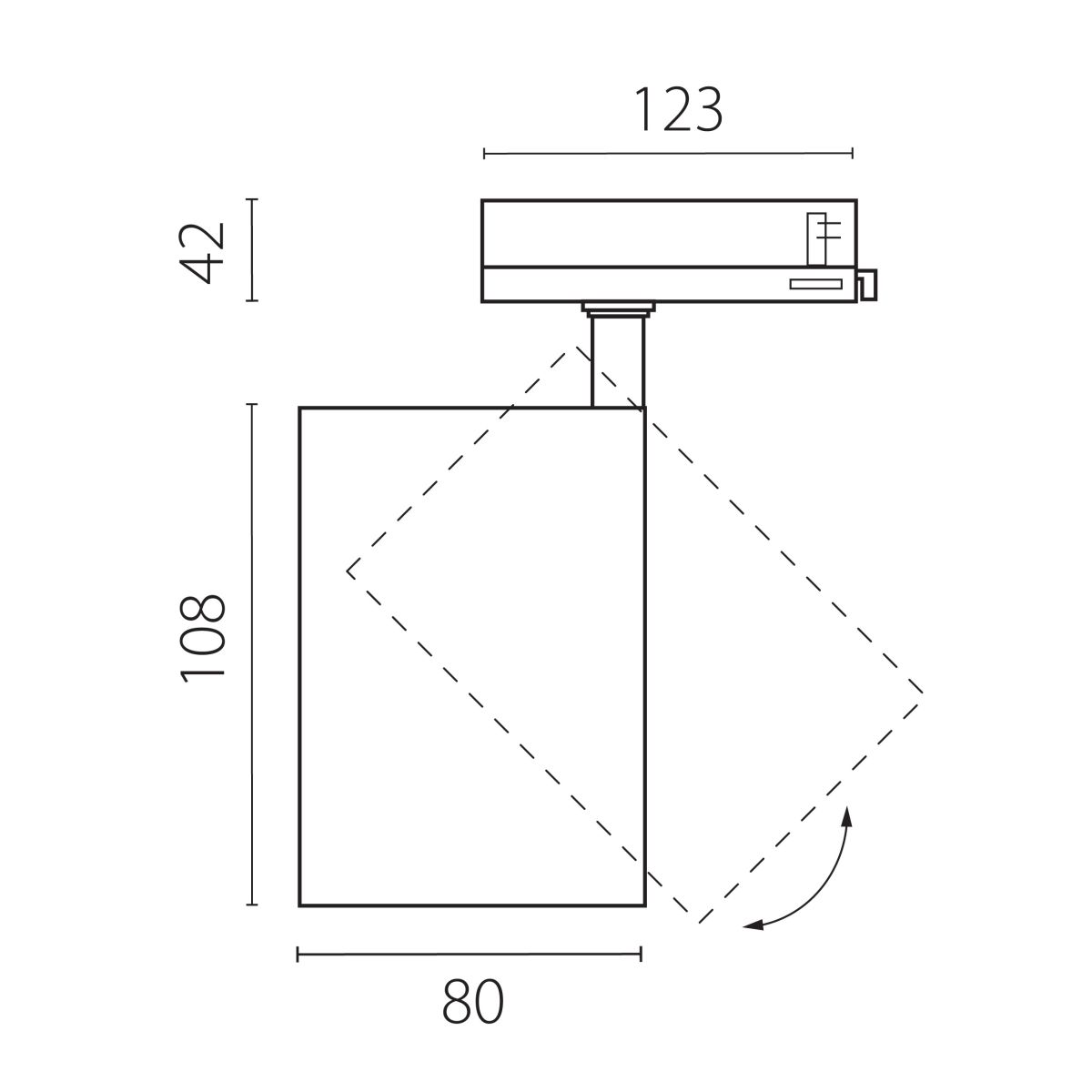 Трековый трехфазный светильник Quattro LED 15G с адаптером Lightstar Alta Base A5336QT15G
