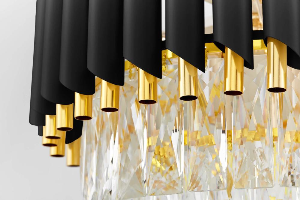Подвесная люстра Lumina Deco Funneli LDP 6003-550 BK+F.GD