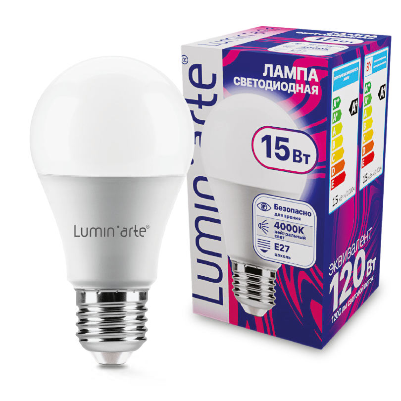 Светодиодная лампа Lumin'arte LSTD-A60-15W4KE27