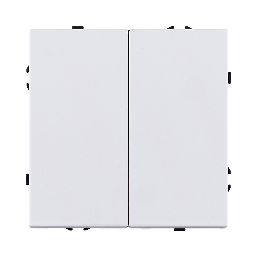 Выключатель кнопочный 2-клавишный 10А/250В, белый глянцевый Kollinger Eclipse EC-025WG