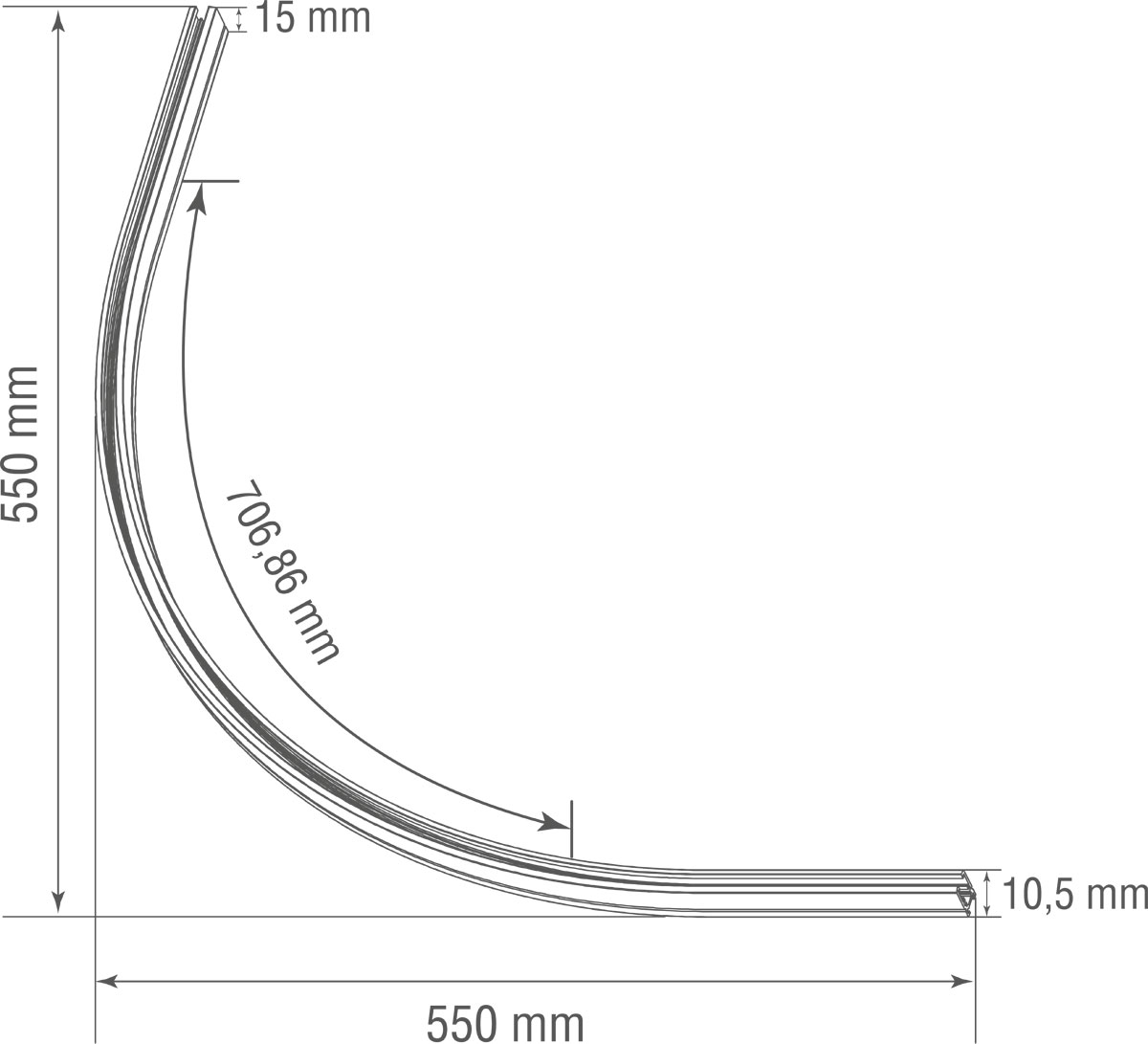 Круглый угол-соединитель Donolux Slim Line Mini R corner 900 CB