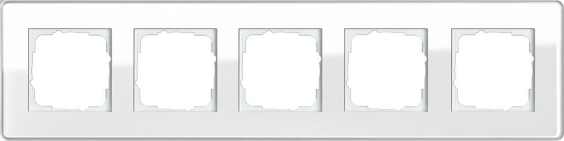 Рамка 5-постовая Gira Esprit C белое стекло 0215512
