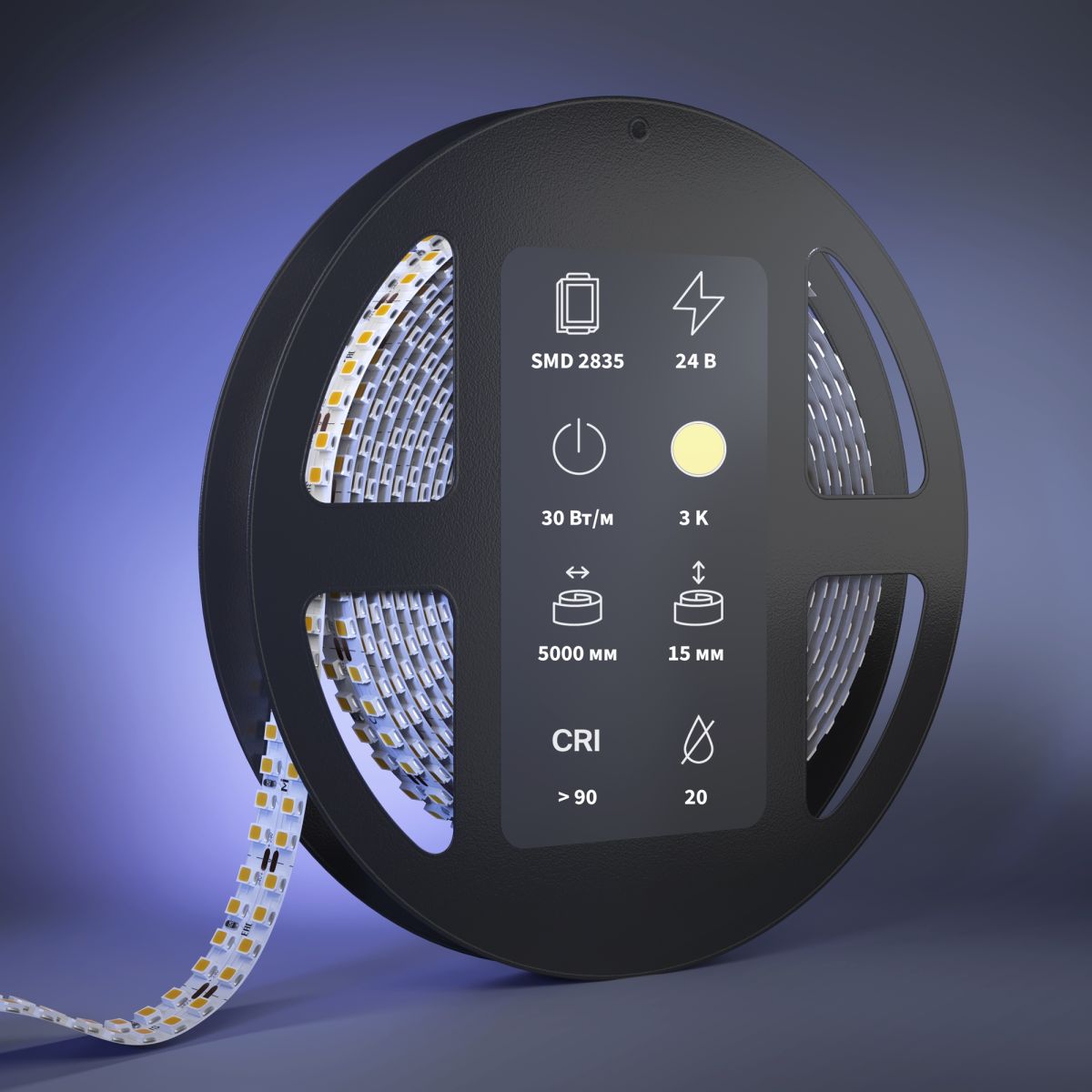 Светодиодная лента Maytoni Led Strip 24В 2835 30Вт/м 3000К 5м IP 20 201326