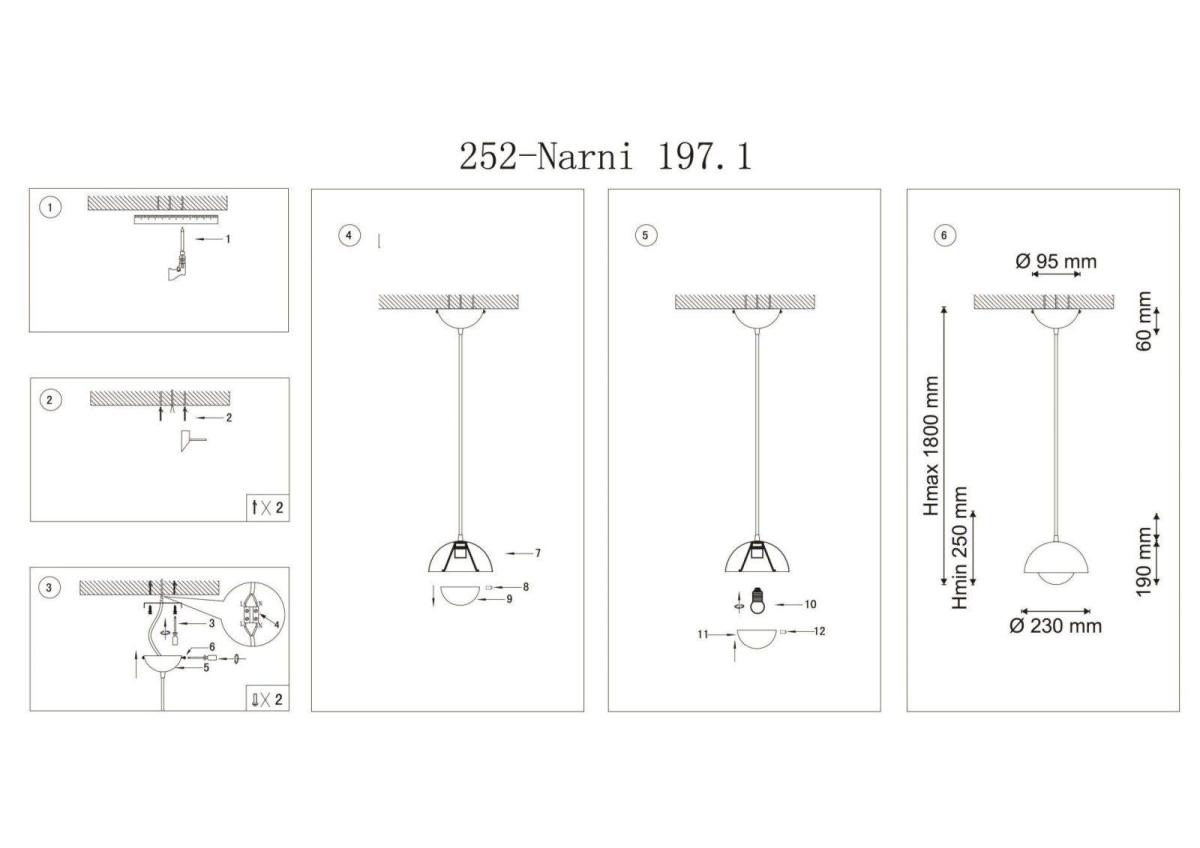 Подвесной светильник Lucia Tucci Narni 197.1 Nero