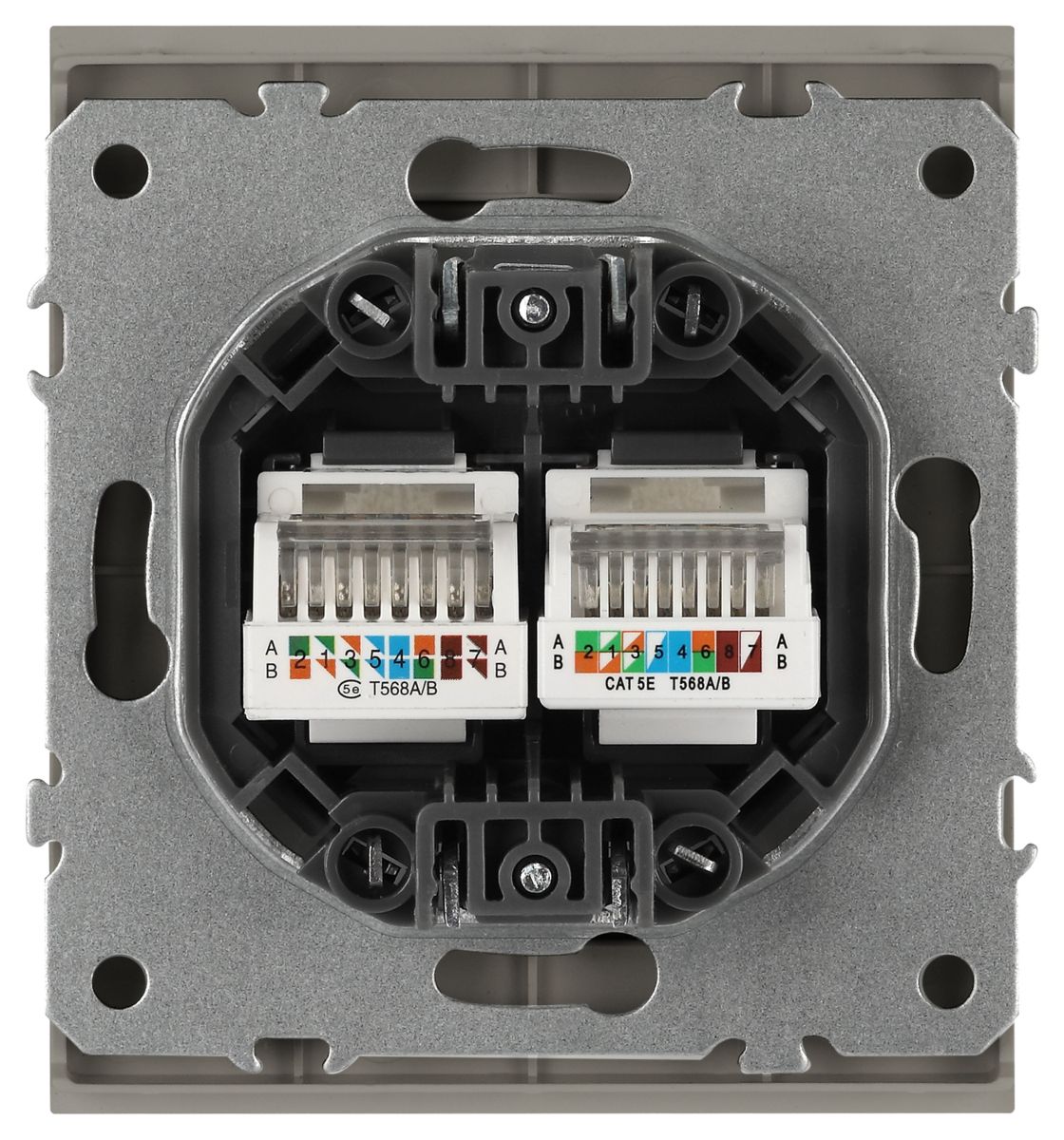 Розетка Эра Arktik 16-3108-07 информационная двойная 2XRJ45 титан Б0070490