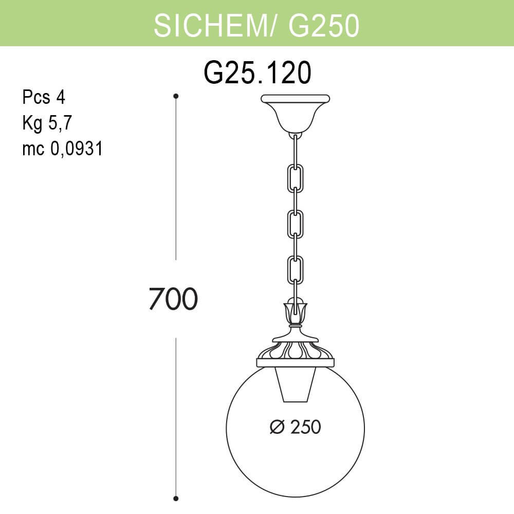 Уличный подвесной светильник Fumagalli Sichem/G250 G25.120.000.AZE27