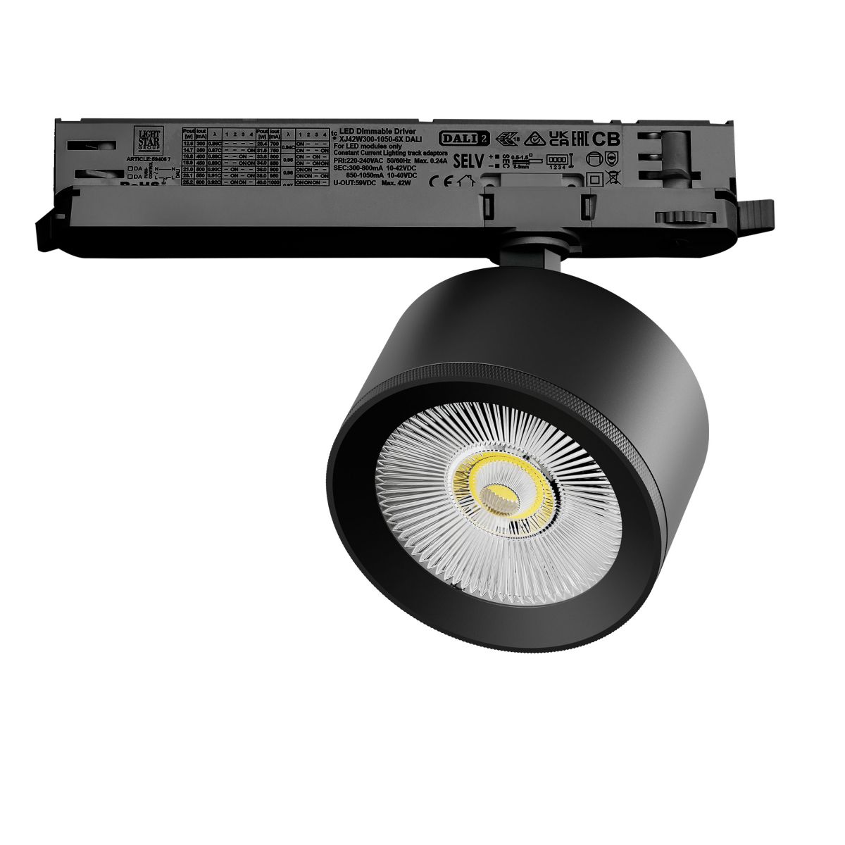 Трековый трехфазный светильник Quattro LED с управлением DALI Lightstar Alta Pro A5537DALI