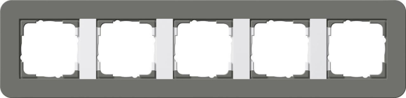 Рамка 5-постовая Gira E3 темно-серый/белый глянцевый 0215413