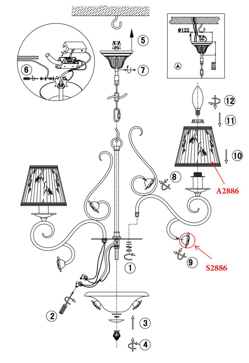 Подвесная люстра Odeon Light Montala 2886/5