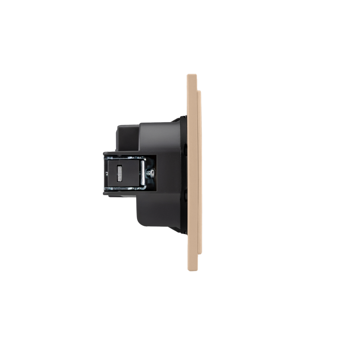 Розетка SETE 1-ая с/з с/у, со шторками 16А кашемир IP20/IP44 KRANZ KR-79-0701-2