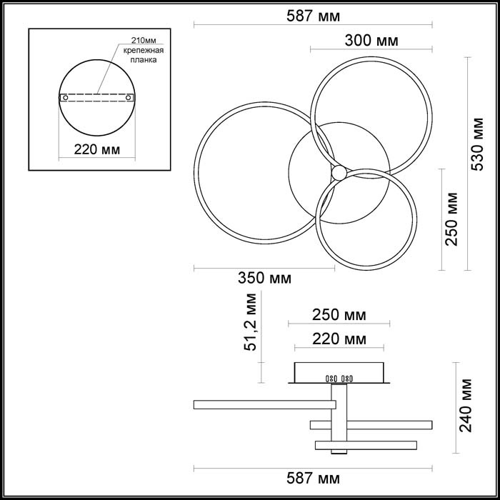 Потолочный светодиодный светильник Odeon Light Ringgi 3970/58L