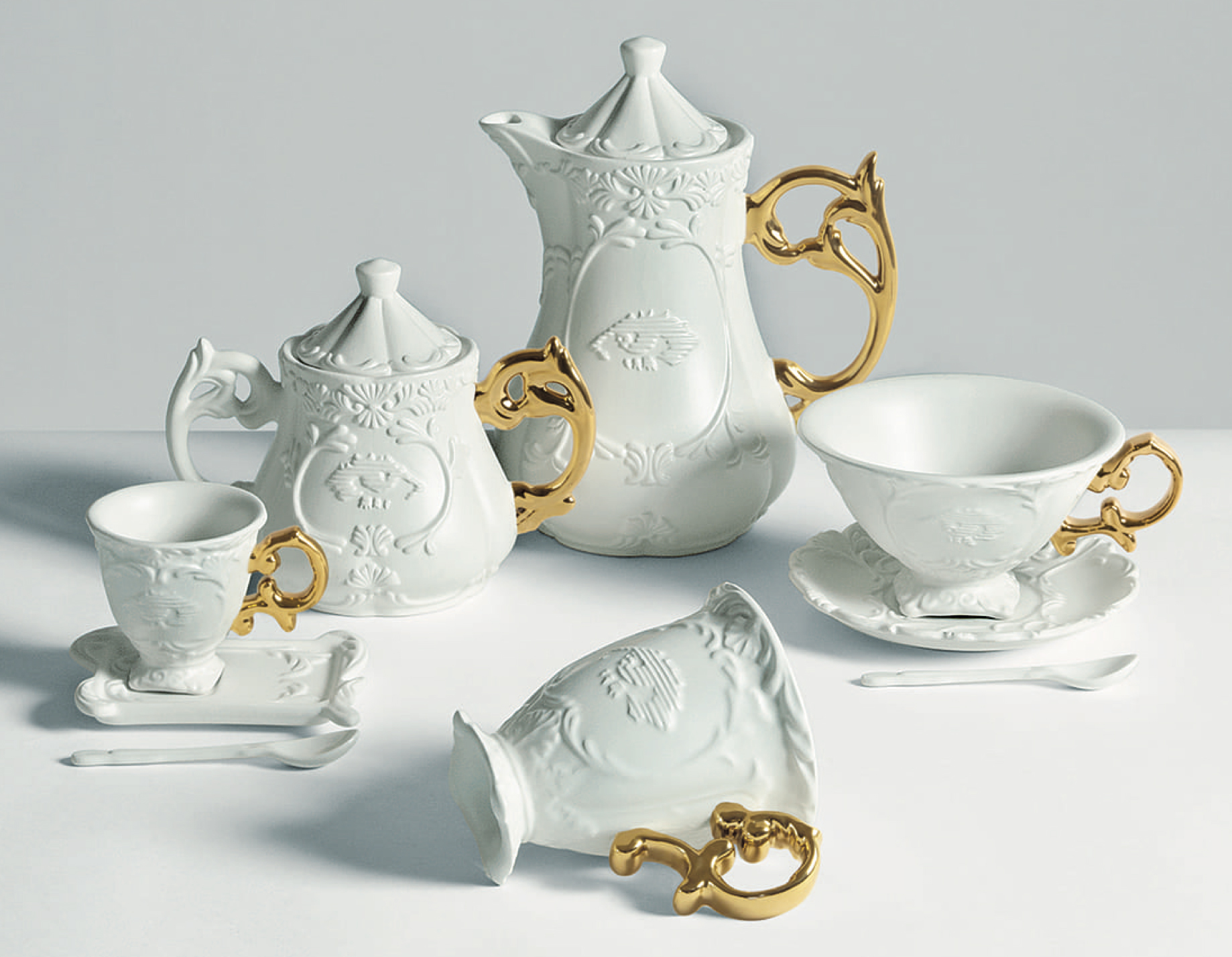 Блюдце с чашкой I-Coffee Seletti I-Wares Gold 9869