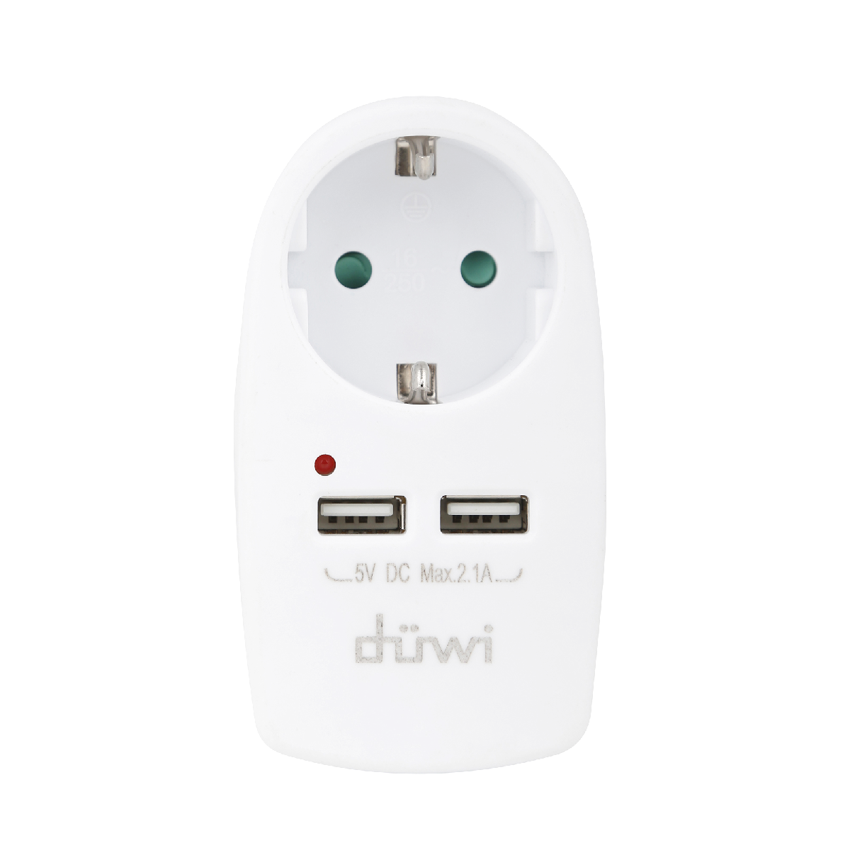 Адаптер 1 гнездо + 2 USB порта на евро вилку Duwi 27418 6