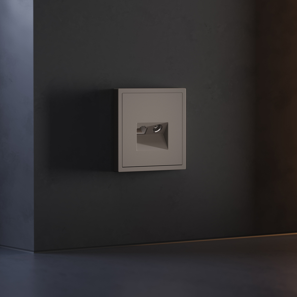 Накладка для розетки TV+RJ45 кат. 6 Voltum S70 (капучино) VLS002714