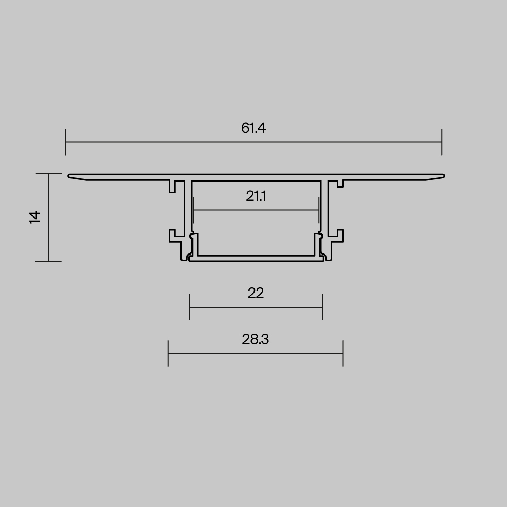 Профиль встраиваемый скрытого монтажа Maytoni Led Strip ALM-6114-S-2M 636019